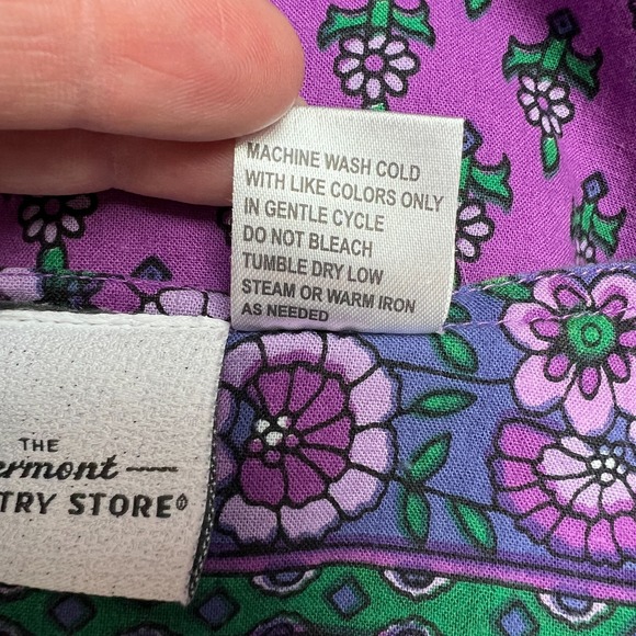 Vermont Country Store Midi Dress 2X Purple Floral Pockets Peasant Boho Prairie - Picture 10 of 13
